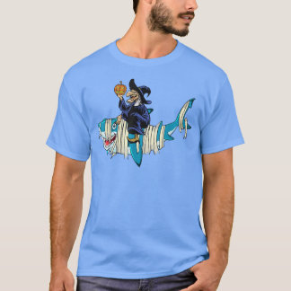 T-shirt Sorcière équitation maman requin Halloween drôle s