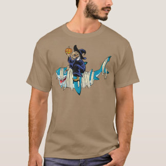 T-shirt Sorcière équitation maman requin Halloween drôle s