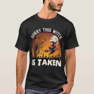 T-shirt Sorcière est prise Balai Arbre Cimetière Halloween