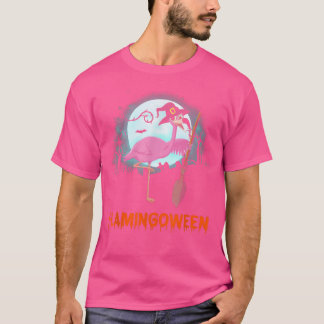 T-shirt Sorcière flamamingoween Flamant rose Halloween Gra