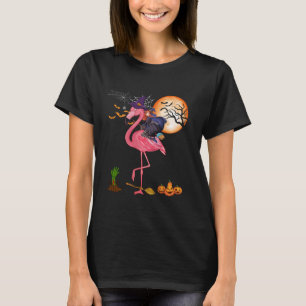 T-shirt Sorcière Flamant rose Drôle Halloween Horror Carve
