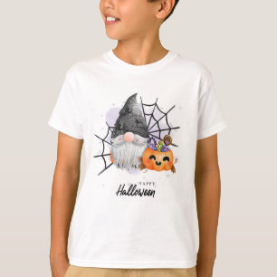 T-shirt Sorcière Gnome, araignée et Citrouille