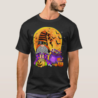 T-shirt Sorcière Gnome Halloween Costume Citrouille Automn