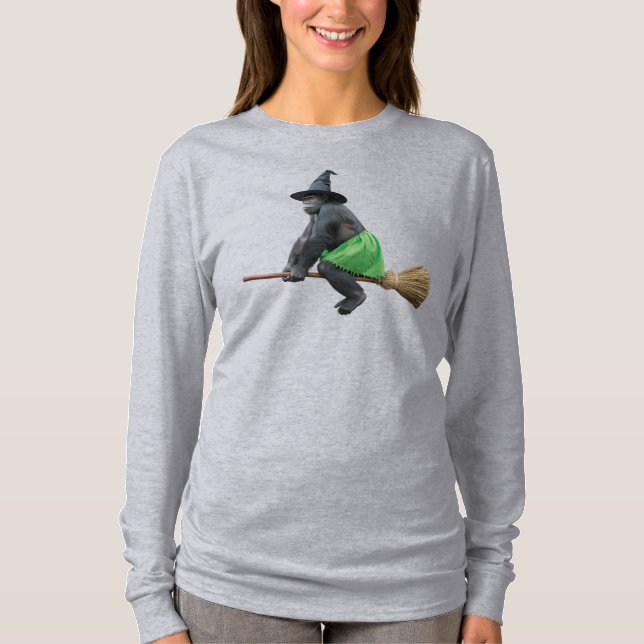 T-shirt Sorcière Gorille Drôle  (Devant)