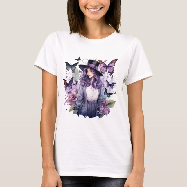 T-shirt sorcière gothique d'Halloween (Devant)