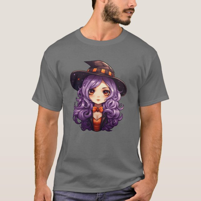 T-shirt Sorcière Halloween fille (Devant)