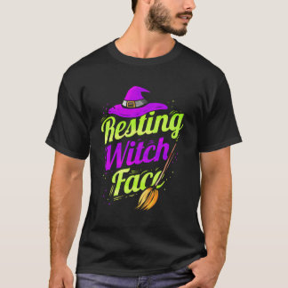T-shirt Sorcière Halloween Reposer le visage de sorcière