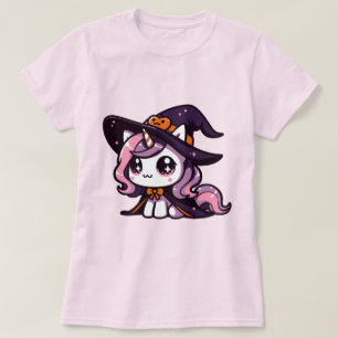 T-shirt Sorcière Licorne Mignonne Kawaii Art Fantastique H