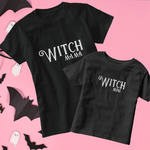 T-shirt Sorcière Mama Black Halloween Mama et moi correspo
