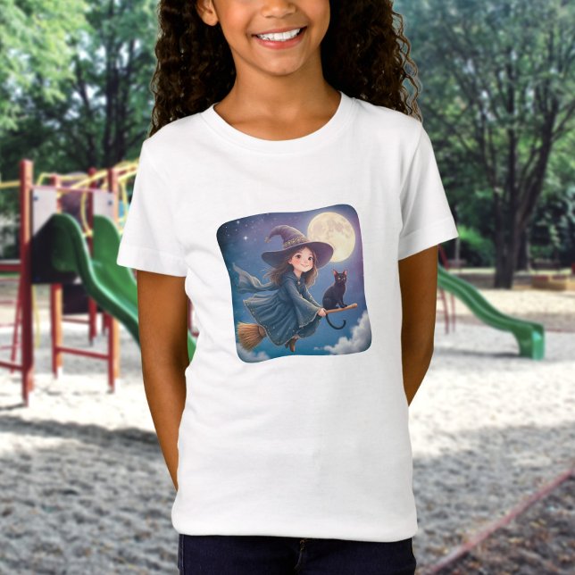 T-shirt Sorcière Mignonne Avec Chat (Créateur téléchargé)