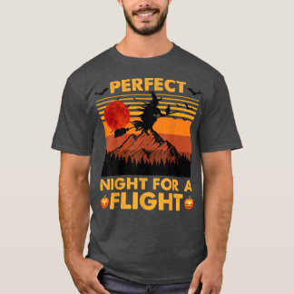 T-shirt Sorcière, Nuit Parfaite Pour Un Vol Halloween Enfa