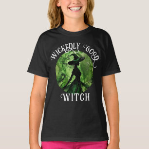 T-shirt Sorcière peinte méchamment bien en vert et noir