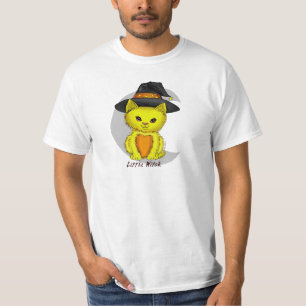 T-shirt Sorcière petit chat jaune