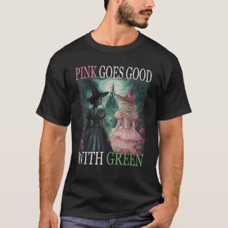 T-shirt Sorcière rose va bien avec sorcière Halloween vert