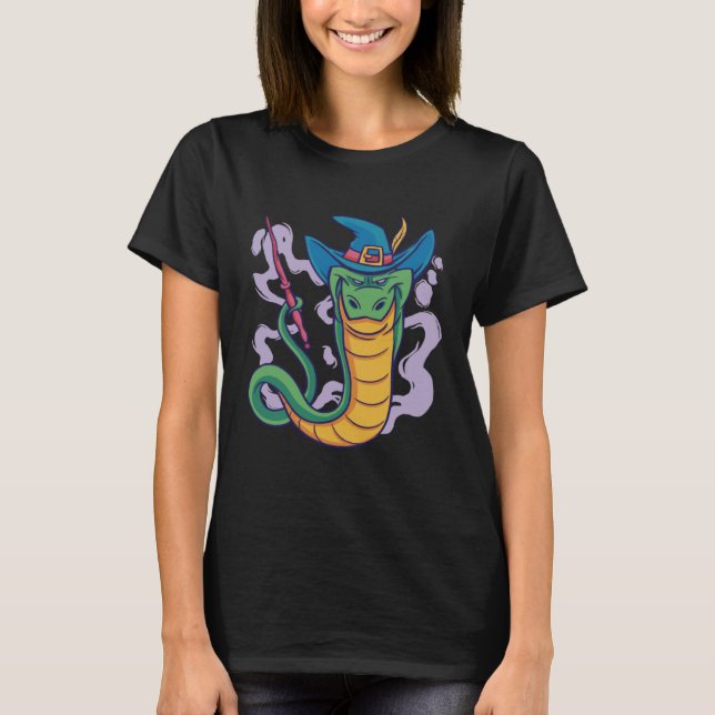 T-shirt sorcière serpent avec baguette magique pour garçon (Devant)