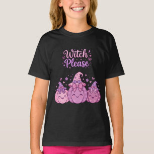 T-shirt Sorcière s'il vous plaît Chapeau de sorcière rose