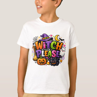 T-shirt SORCIÈRE S'IL VOUS PLAÎT Mignon Halloween Effrayan