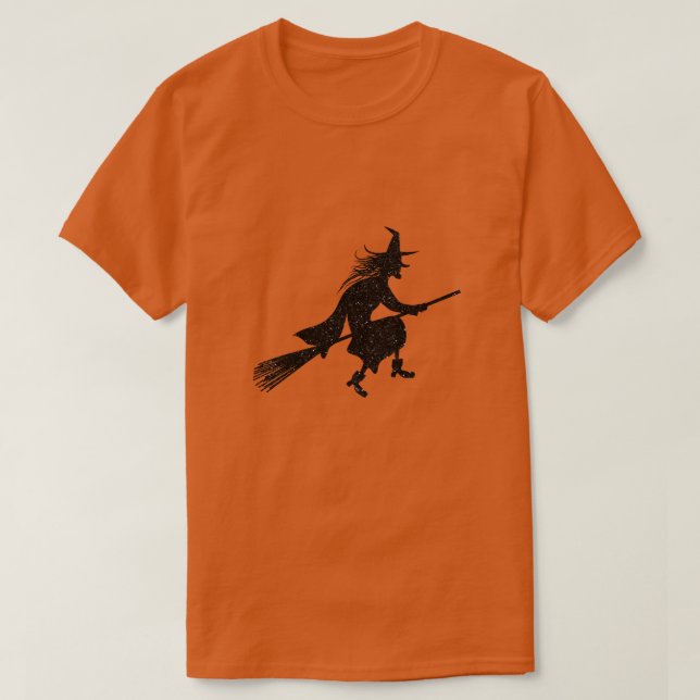 T-shirt Sorcière Silhouette Halloween Parties scintillant  (Design devant)