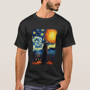 T-shirt Sorcière Starry Night Van Gogh Esthétique Hallowee