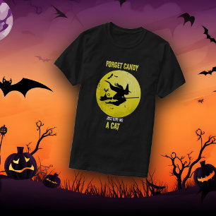 T-shirt Sorcière sur chambre avec chat