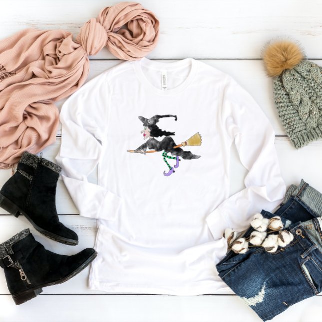 T-shirt Sorcière Sur La Chemise Halloween Broom (Créateur téléchargé)