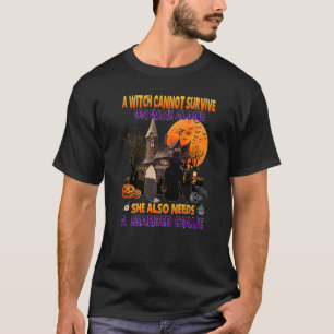 T-shirt Sorcière sur vin elle a besoin d'un chien Bearded 