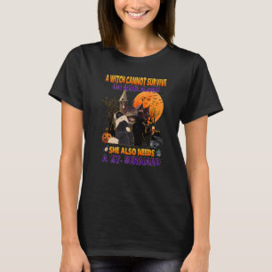 T-shirt Sorcière sur vin elle a besoin d'un chien Saint-Be