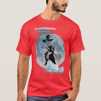 T-shirt Sorcière vintage Sur Une Balle Survolant La Lune