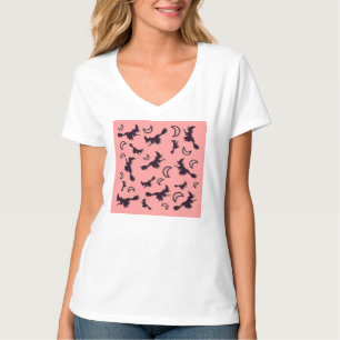 T-shirt Sorcière volante entre la moitié de la lune à Hall