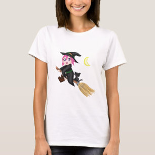 T-shirt Sorcière volante mignonne