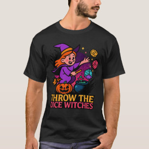 T-shirt Sorcières de Lancer Les Dés Halloween Effrayant Jo