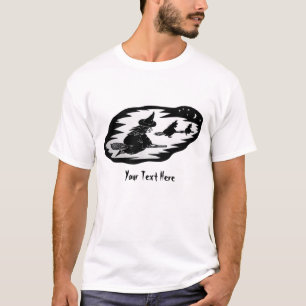 T-shirt sorcières éffrayantes de vol sur des manches à