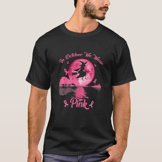 T-shirt Sorcières En Octobre Nous Portons Rose Automne Cér (Devant)
