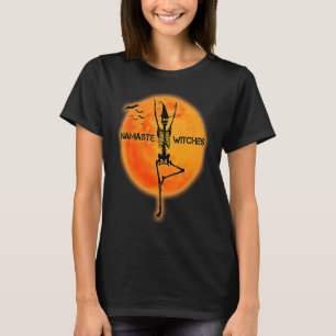 T-shirt Sorcières Namaste amusantes avec le squelette de Y