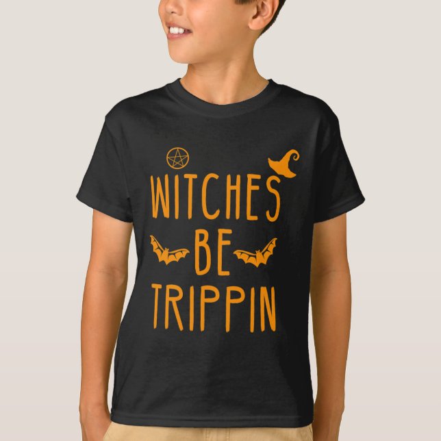 T-shirt Sorcières Trippin Halloween Hilarious (Devant)