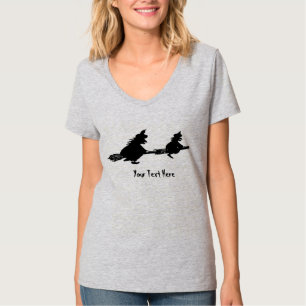 T-shirt Sorcières volantes éffrayantes sur baguettes à 