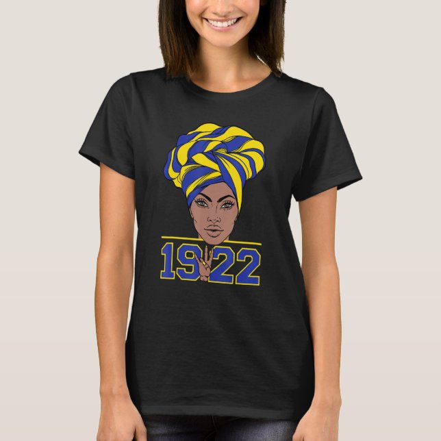 T-shirt Sororité Nphc Africaine Dix-Neuf 22 Cheveux Tête T (Devant)