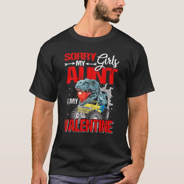 T-shirt Sorry Girls My Aunt Is My Valentine Monster Truck  (Devant)