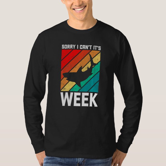 T-shirt Sorry I Can't it's Week  Shark Kids Men Women Vint (Devant)