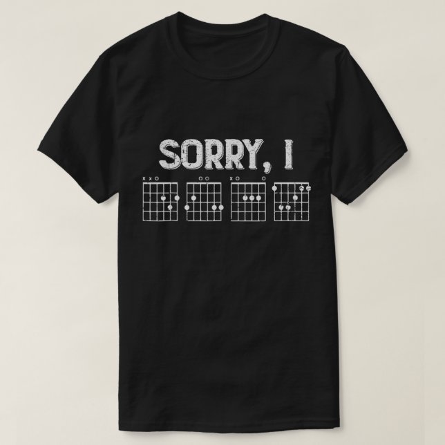 T-shirt Sorry I Play Guitar Chords Design (Design devant)