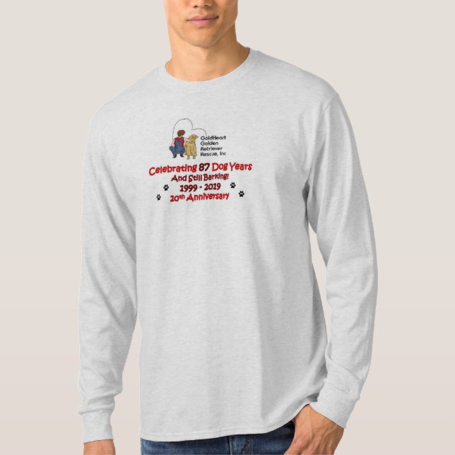 T-shirt Sort long du 20e anniversaire de GoldHeart (Devant)