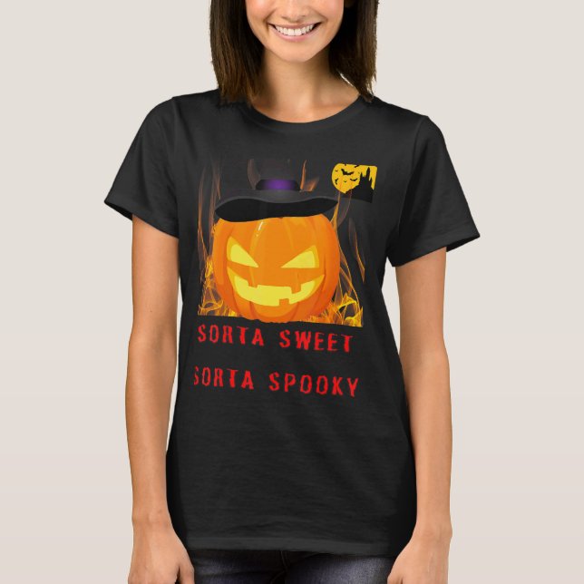 T-shirt sorta douce sorta éffrayante Halloween (Devant)
