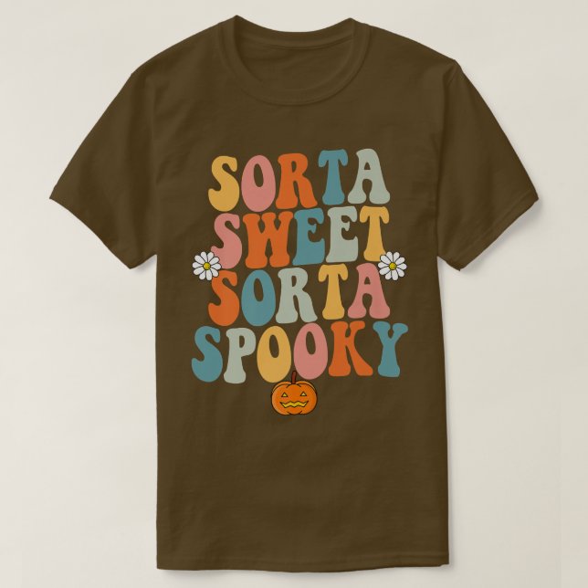 T-shirt Sorta Sweet Sorta Citrouille Éffrayant Halloween P (Design devant)