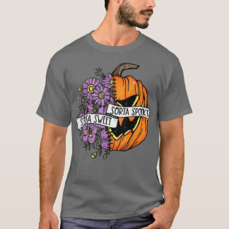 T-shirt Sorta Sweet Sorta Éffrayante Fleur Citrouille Hipp