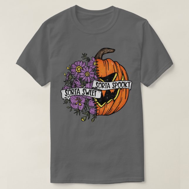 T-shirt Sorta Sweet Sorta Spooky Halloween (Design devant)