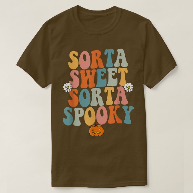 T-shirt Sorta Sweet Sorta Spooky Pumpkin Halloween  (Design devant)