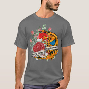 T-shirt Sorta Sweet Sorta Spooky Rose Flower Scary Pumpkin