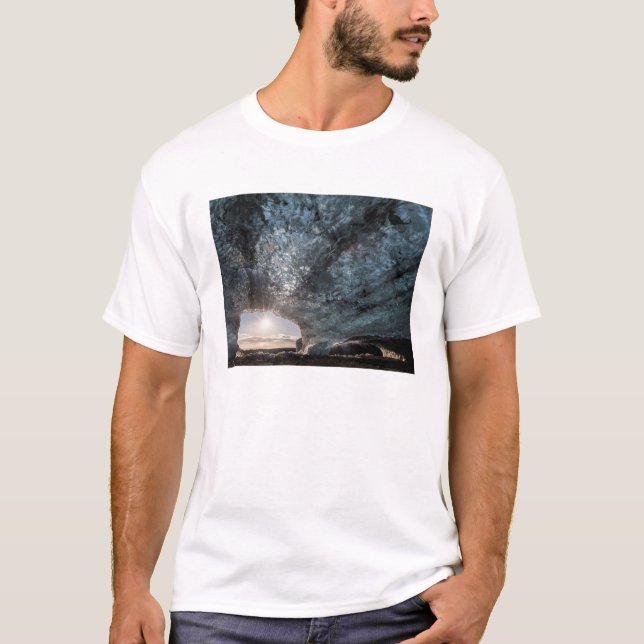 T-shirt Sortant d'une grotte de glace, Islande (Devant)
