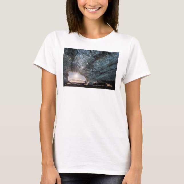 T-shirt Sortant d'une grotte de glace, Islande (Devant)