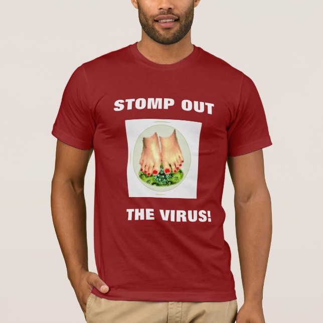 T-SHIRT SORTEZ LA CHEMISE ROUGE DES HOMMES VIRUS (Devant)